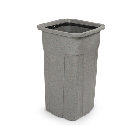 Toter 25 gal Square Trash Can, Graystone SSC25